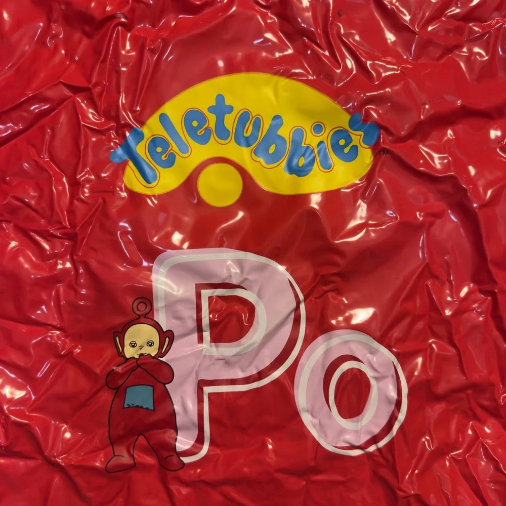 Vintage 1999 Teletubbies Po Red Rain Poncho‎ Kids Size 2-4 Years PVC with Pouch